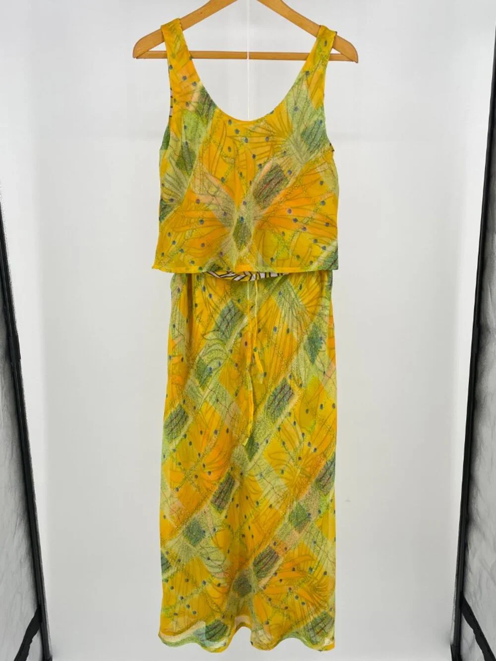 Sacred Threads Reversible 2-Piece Set Yellow Tropical Boho Skirt M/L - Picture 3 of 11